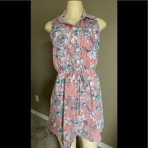 NEW BeBop Womens Button Collared Striped Sundress